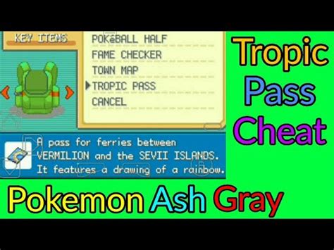 pokemon ash gray tropic pass cheat|GameShark Codes for Pokemon Ash Grey .